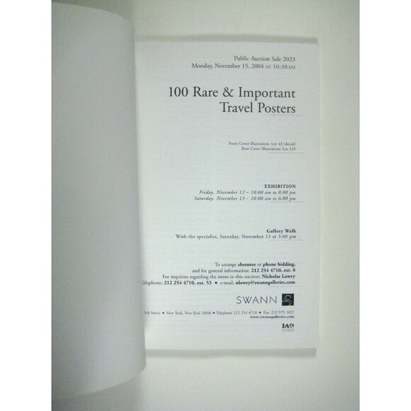 SWANN Catalog August 2004 Rare Important Travel Posters 2023 PPB World Fair - Picture 3 of 7